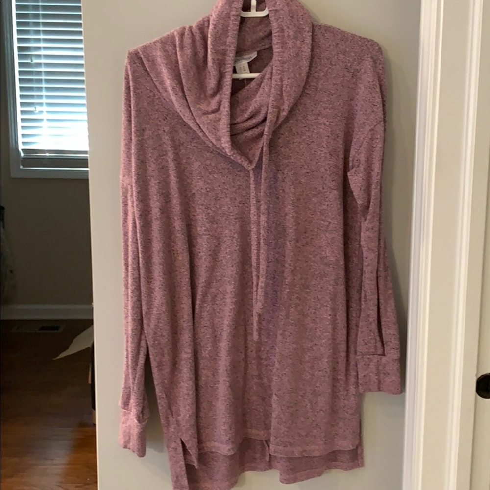 Motherhood maternity cowl neck sweater pink small